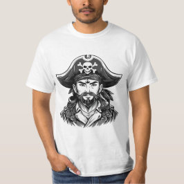 Camiseta Pirate head with hat sailor and Eye Patch and Bear