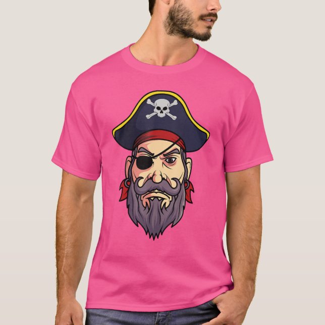 Camiseta Pirate Oye Patch Sword Sea Sailor Crew Ship Treasu (Anverso)