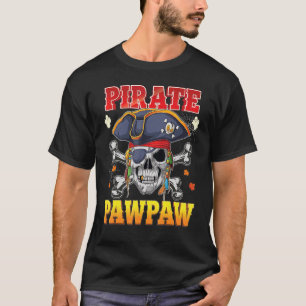 Camiseta Pirate Pawpaw Skull Crossbone Halloween Costuve F