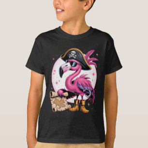 Camiseta Pirate Pink Flamingo Gracioso disfraz Fiesta Hallo