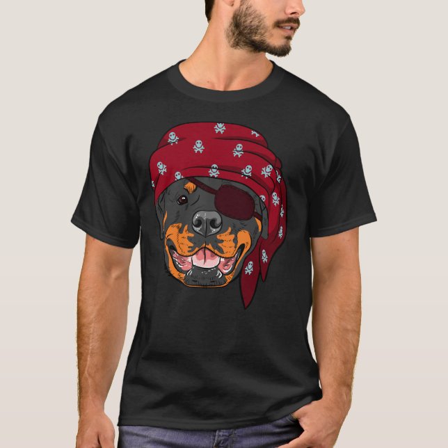 Camiseta Pirate Rottweiler Dog (Anverso)