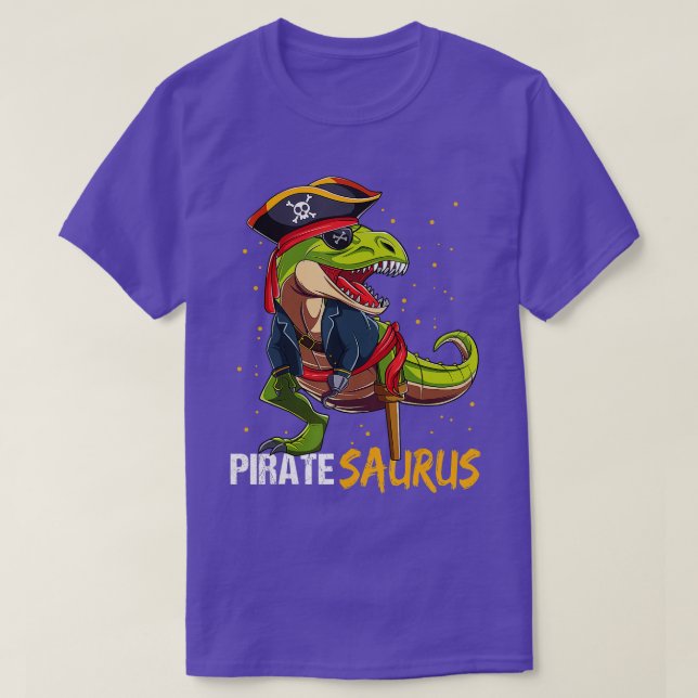 Camiseta Pirate Saurus Dinosaur T Rex Halloween Para Niños  (Diseño del anverso)