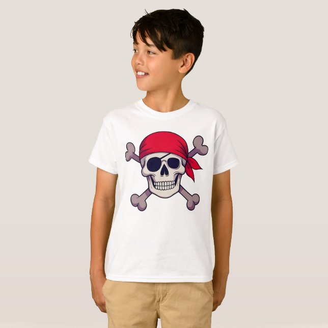 Camiseta Pirate Skull and Crossbones Illustration Arr (Anverso completo)