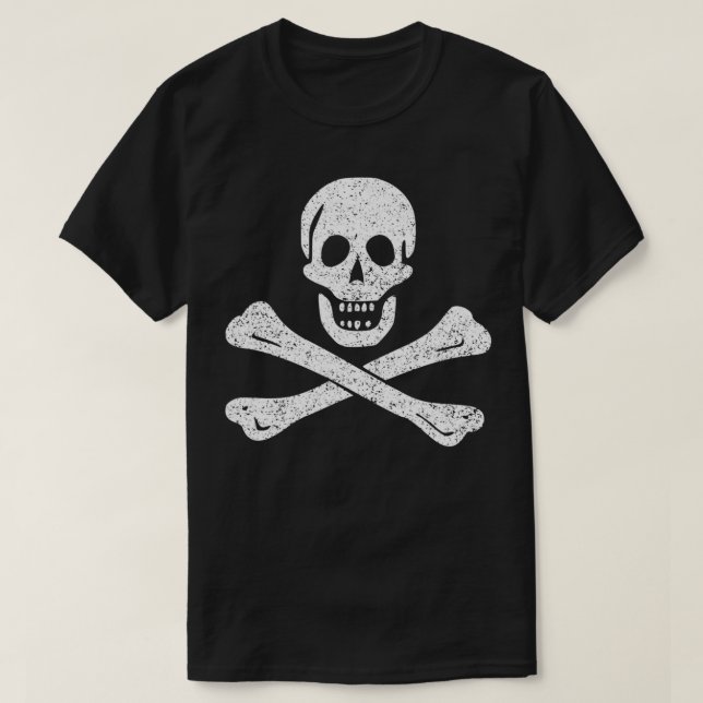CAMISETA PIRATE SKULL & CROSSBONES FLAG JOLLY ROGER  (Diseño del anverso)