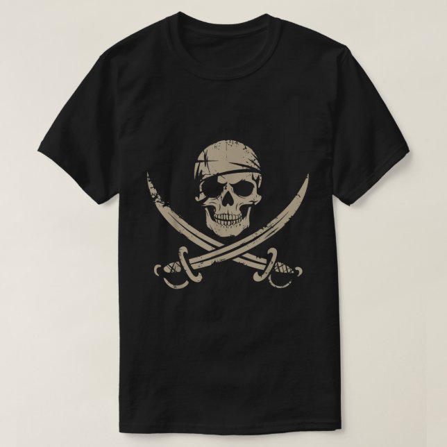 Camiseta Pirate Skull | Esqueleto de Halloween Crossbone Ar (Diseño del anverso)
