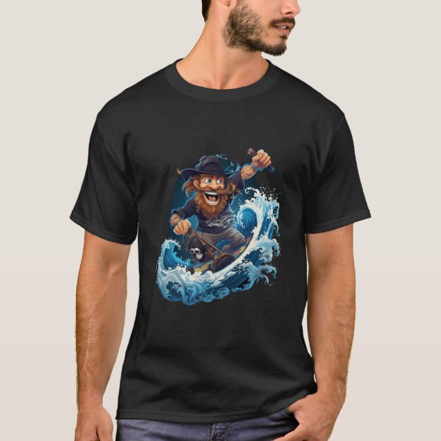 Camiseta Pirate Surfer Funny Surf Surfboa (Anverso)