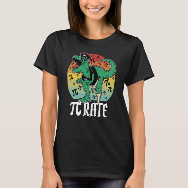 Camiseta Pirate Trex Dinosaur Math Pi rate Pi Day Teacher 3 (Anverso)