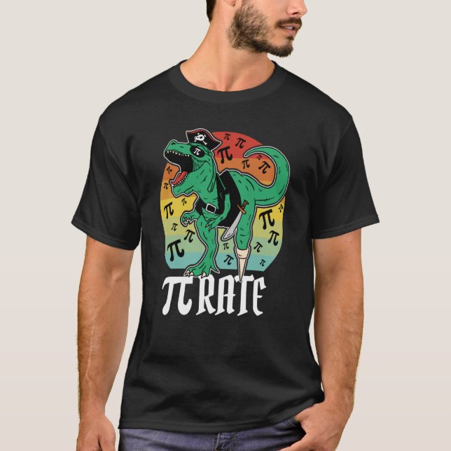 Camiseta Pirate Trex Dinosaur Math Pi rate Pi Day Teacher 3 (Anverso)