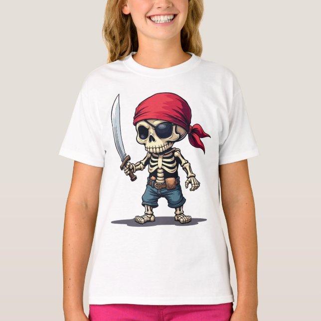 Camiseta Piraten Skelett mit Schwert (Anverso)