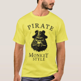 Camiseta Piratenaffe Monkey Style schwarz weiß