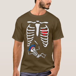 Camiseta Pirates Baby Skeleton Halloween Pregnancy XRay Ri