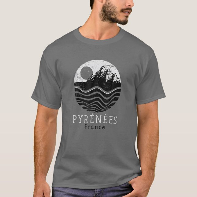Camiseta Pirineos Montañas Vintage Senderismo Camping Franc (Anverso)