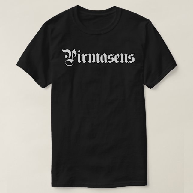 Camiseta Pirmasens escritos con letra gótica (Diseño del anverso)