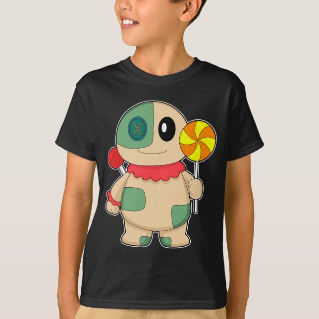 Camiseta Piruleta de Halloween de muñeca vudú (Anverso)