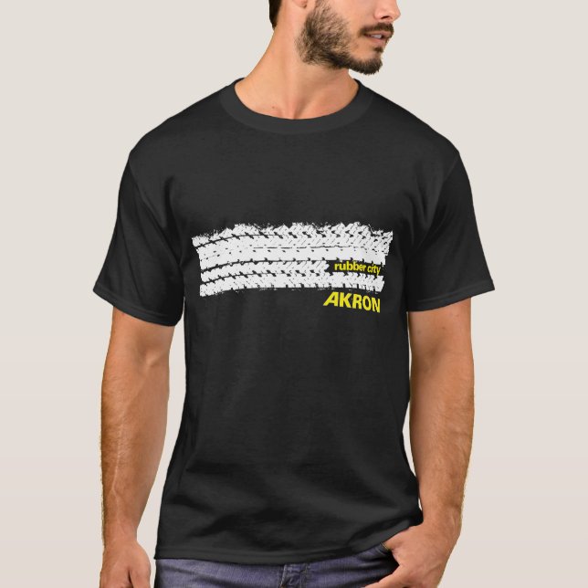 Camiseta Pisada de goma del neumático de la ciudad (Anverso)