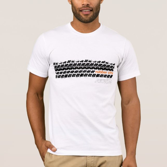 Camiseta Pisada de goma del neumático de la ciudad (Anverso)