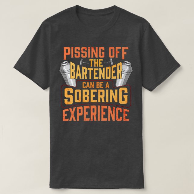 Camiseta Pisar El Bartender Es Una Experiencia Sobria (Diseño del anverso)
