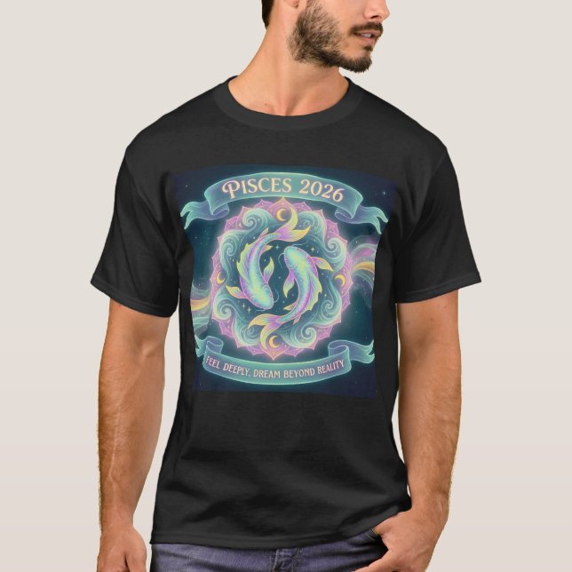 Camiseta Pisces 2026 Zodiac Mandala | Water Sign Astrology  (Anverso)