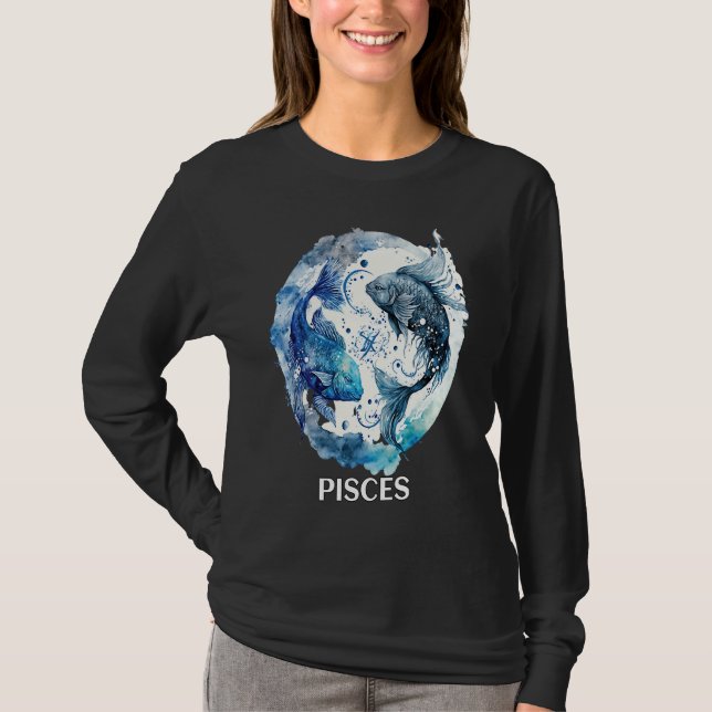 Camiseta Pisces 2 Fishes Zodiac Sign Astrological Water Nep (Anverso)