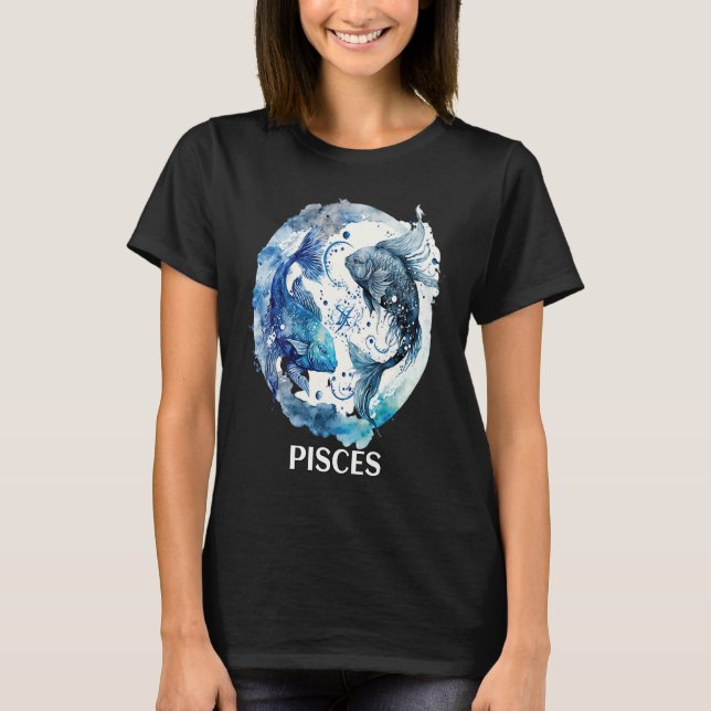 Camiseta Pisces 2 Fishes Zodiac Sign Astrological Water Nep (Anverso)