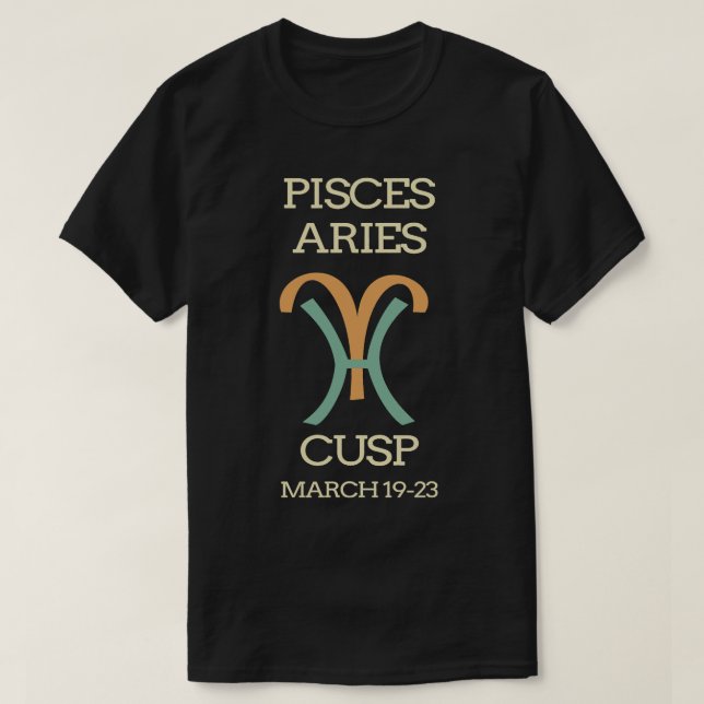 Camiseta Pisces Aries Cusp Horoscope Marcha Cumpleaños (Diseño del anverso)