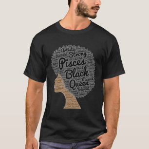 Camiseta Pisces Black Queen Natural Hair Para Mujeres