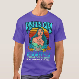 Camiseta Pisces Chica Adolescentes Mujeres Retro Vintage Zo