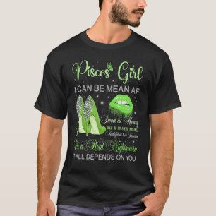 Camiseta Pisces Chica Cumpleaños Green High Heels Drip Lip
