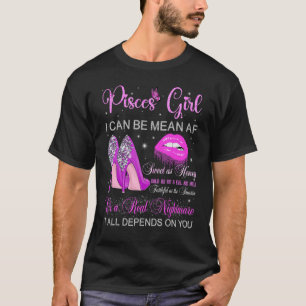 Camiseta Pisces Chica Cumpleaños Tos Altos Lips De Perforac