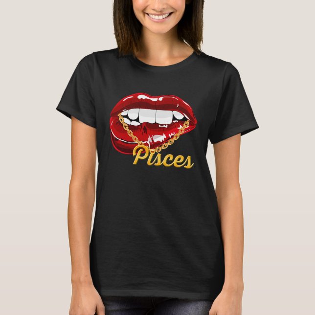 Camiseta Pisces Chica Juicy Lips Astrología de la Cadena de (Anverso)