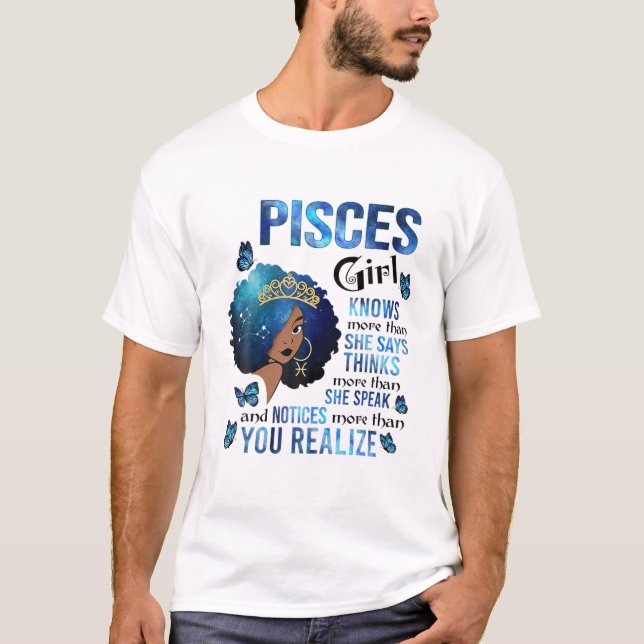 Camiseta Pisces Chica Sabe Más De Lo Que Dice La Reina Negr (Anverso)