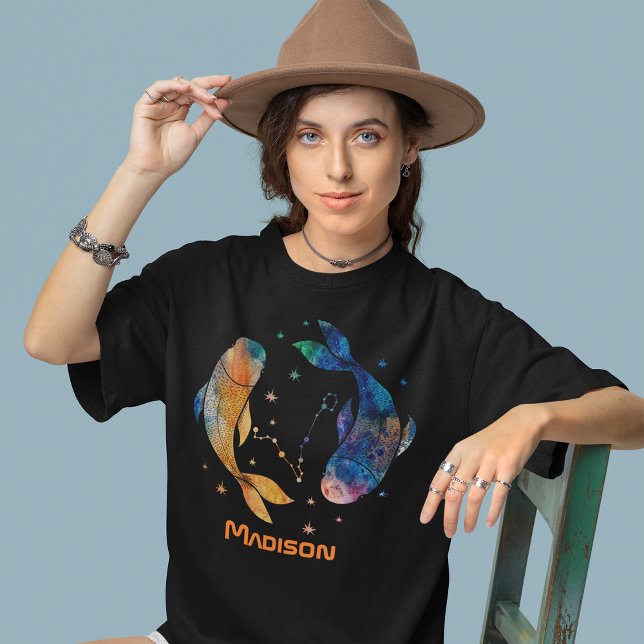 Camiseta Pisces Constellation Zodiac Watercolor Star Galaxi (Subido por el creador)