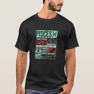 Camiseta Pisces Facts Birday Mind Horoscope