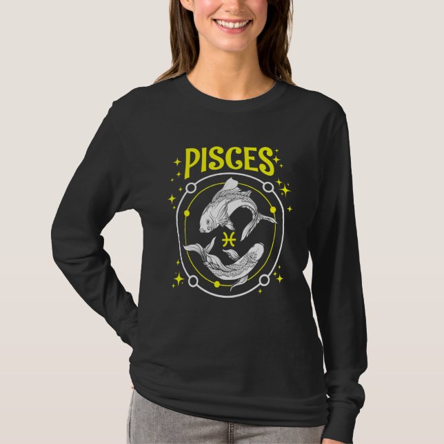 Camiseta Pisces Fish Horoscope Rótulo Zodiac (Anverso)