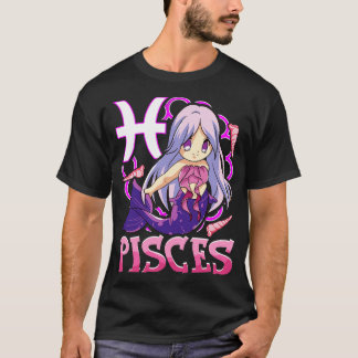 Camiseta Pisces Kawaii Febrero Marzo Cumpleaños Zodiac