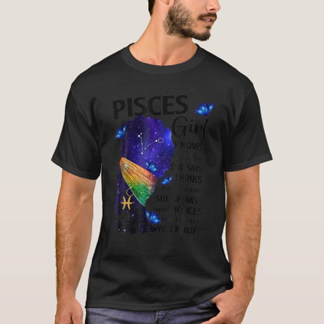 Camiseta Pisces Queen Afro Melanin Chica Cumpleaños Para Lo (Anverso)