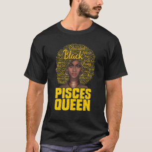 Camiseta Pisces Queen Black Woman Afro Natural Hair African