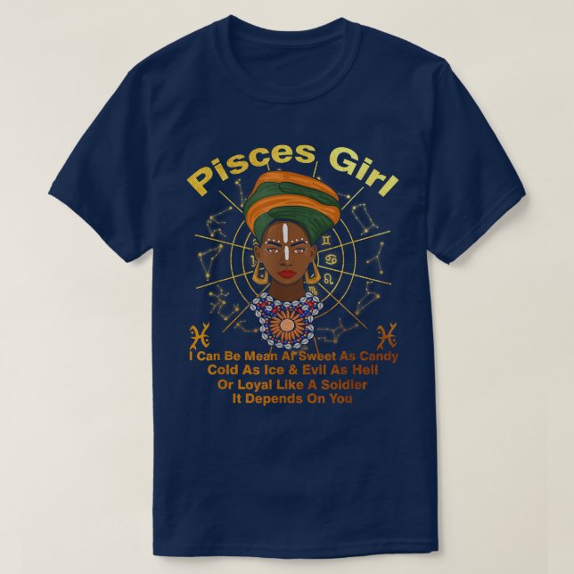 Camiseta Pisces Queen Sweet As Candy Cumpleaños Para La Muj (Diseño del anverso)
