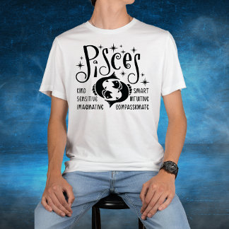Camiseta Pisces Rasgos de Personalidad del Horóscopo de Rót
