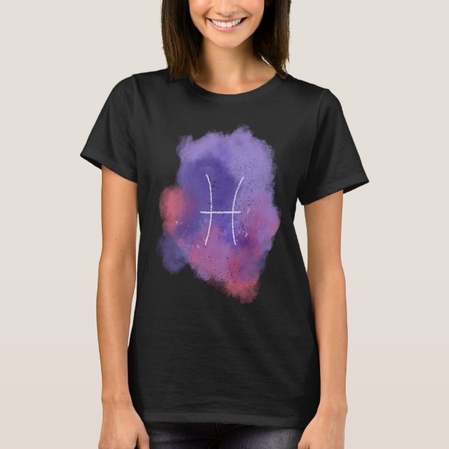 Camiseta Pisces Rótulo Zodiaco Cumpleaños Astrología Del Ho (Anverso)