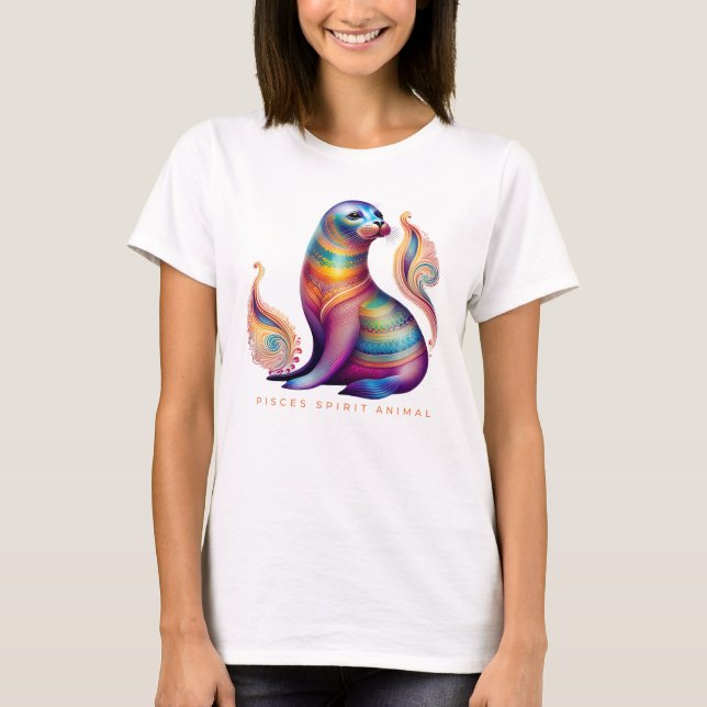 Camiseta Pisces Spirit Animal Seal Alebrije Hembra (Anverso)