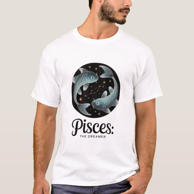 Camiseta Pisces The Dreamer Zodiac Constellation Aesthetic  (Anverso)
