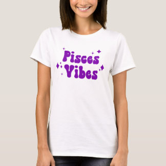 Camiseta Pisces Vibes Zodiac Astrología Estrellas moradas