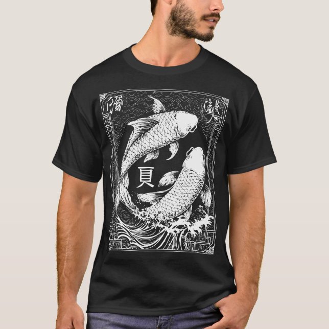 Camiseta Pisces Zodiac | Dual Koi Fish Eastern (Anverso)