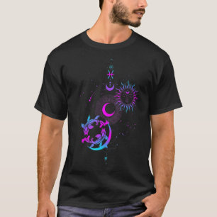 Camiseta Pisces Zodiac Horoscope Astrología Rótulo Sol Sagr
