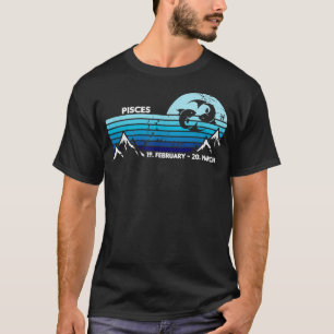 Camiseta Pisces Zodiac Retro Starry Night