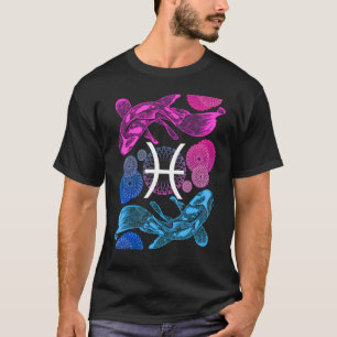 Camiseta Pisces Zodiac Rótulo Astrología 1
