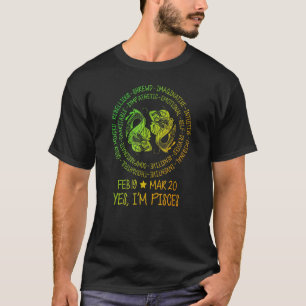 Camiseta Pisces Zodiac Rótulo Personalidad Peces gemelas