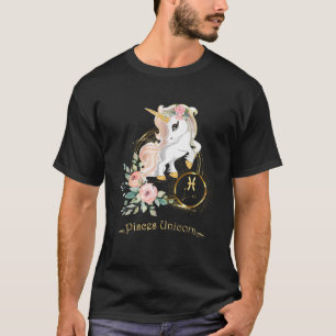 Camiseta Pisces Zodiac Rótulo Unicornio regalo de camisas p