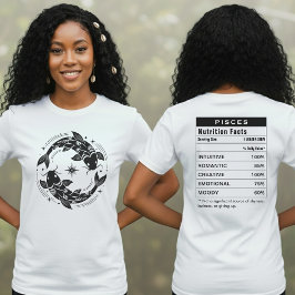 Camiseta Pisces Zodiac Sign Astrology Nutrition Facts